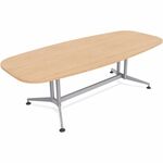Special-T ZIA Series Conference Tables Collection - Elipse Top - Powder Coated Double Column Base x 84" Table Top Width x 48" Table Top Depth - 29" Height - Conference Room, Meeting - Assembly Required - Kensington Maple - High Pressure Laminate (HPL) - C SCTZCON53MSKM2