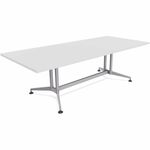 Special-T ZIA Series Conference Tables Collection - Rectangle Top - Powder Coated Double Column Base x 96" Table Top Width x 48" Table Top Depth - 29" Height - Conference Room, Meeting - Assembly Required - White - High Pressure Laminate (HPL) - Cast Alum SCTZCON55MSDW2