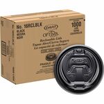 Dart Black Plastic Reclosable Lids - Round - Plastic - Black - 100/Bag - 1000 / Carton DCC16RCLBLK