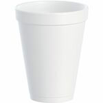 Dart J Cup 12 oz Insulated Foam Cups - 12 fl oz - White - Foam - Coffee, Soft Drink, Hot Cider, Hot Chocolate, Juice, Cappuccino, Tea, Cold Drink - 25/Bag - 40 / Carton DCC12J12