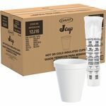 Dart J Cup 12 oz Squat Insulated Foam Cups - 12 fl oz - Round - White - Foam - Beverage, Tea, Coffee, Soft Drink, Juice, Hot Cider, Hot Chocolate, Cappuccino, Cold Drink, Hot Drink - 40/Pack - 25 / Carton DCC12J16