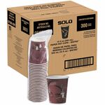Solo 10 oz Bistro Design Hot Cups - 10 fl oz - Round - Maroon - Poly Paper - Hot Drink, Coffee, Tea, Cocoa - 300 / Carton SCCOF10BI0041
