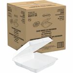 Dart 9-1/2" Single-Compartment Foam Containers - White - Foam Body - 100/Pack - 2 / Carton DCC95HT1R