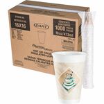 Dart ThermoGlaze 16 oz Design Insulated Foam Cups - 16 fl oz - White - Foam - Cold Drink, Hot Drink - 25/Bag - 40 / Carton DCC16X16G