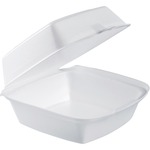 Dart Hinged Lid 6" Foam Container - Disposable - White - Polystyrene Body - Foam Lid - 125/Bag - 4 / Carton DCC60HT1