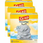 Glad OdorShield 13-gallon Trash Bags - Fresh Clean with Febreze Freshness - 13 gal Capacity10.19" Width x 15.56" Depth - Drawstring Closure - White - Garbage, Kitchen, Office, School, Multipurpose - 3 / Carton CLO78563CT
