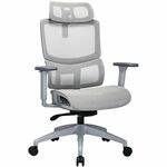 Lorell Ripley All-Mesh High-Back Chair with Articulating Lumbar Support - Mesh Back Material - High Back - Gray - Mesh - 1 Each LLR63201