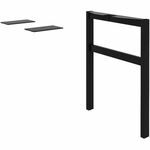 Lorell Adjustable Table Leg Bases & Returns - Assembly Required - Black - 1 Each LLR16282