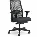 HON Ignition ReActiv Back Task Chair - Fabric Seat - Fabric Seat Material - Mesh Back Material - Black Frame Color - 5-star Base - Charcoal, Basalt - Armrest - 1 Each HONI2MRL2BS23TK