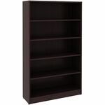 Lorell Essentials Espresso Laminate Bookcase - 36" Width x 12" Depth x 60" Height - 5 x Shelf(ves) - 375 lb Load Capacity - Sturdy, Adjustable Shelf, Square Edge, Adjustable Feet - Espresso - Laminate - Assembly Required - 1 Each LLR18250