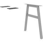 Lorell Adjustable Table Leg Bases & Returns - Assembly Required - Silver - 1 Each LLR16291