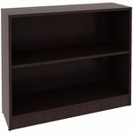 Lorell Essentials Espresso Laminate Bookcase - 36" Width x 12" Depth x 30" Height - 2 x Shelf(ves) - 150 lb Load Capacity - Sturdy, Adjustable Shelf, Square Edge, Adjustable Feet - Espresso - Laminate - Assembly Required - 1 Each LLR18249