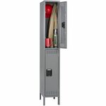 Tennsco Double-Tier Steel Lockers - 2 Tier(s) - Padlock Lock - Overall Size - WidthMedium Gray - Steel TNNDTS1218361MG