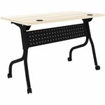 Lorell Preference Flip and Nest Training Table - Melamine Top - Black Four Leg Base - 4 Legs - 48" Table Top Width x 23.60" Table Top Depth - 29.50" Height - Training - Assembly Required - Modern Elm - Nylon - Melamine Top Material - Metal Base Material - LLR66377