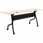 Lorell Preference Flip and Nest Training Table - Melamine Top - Black Four Leg Base - 4 Legs - 72" Table Top Width x 23.60" Table Top Depth - 29.50" Height - Training - Assembly Required - Modern Elm - Nylon - Melamine Top Material - Metal Base Material - LLR66375