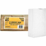 AJM #2 White Paper Grocery Bags - #2 - Bleached Kraft - Paper - Grocery, Supplies - Recycled - 500 / Carton AJMWB02NP5CES