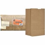 AJM #25 Squat Kraft Paper Grocery Bags - #25 - 6.10" Length x 8.25" Width - Natural Kraft - Paper - Grocery - Recycled - 500 / Carton AJMSQ40NP5C25ES