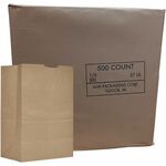 AJM 1/6 BBL #57 Kraft Paper Grocery Sacks - #57 - 6.72 gal Capacity - Kraft - Paper - Foodservice, Grocery, Supplies - 500 / Carton AJMGS57NP5CES