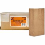 AJM #5 Squat Kraft Paper Grocery Bags - #5 - Natural Kraft - Paper - Grocery, Supplies - Recycled - 500 / Carton AJMGB05NP5CES