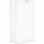 AJM #10 White Paper Grocery Bags - #10 - Bleached Kraft - Paper - Grocery, Supplies - 500 / Carton AJMWB10NP5CES