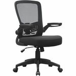 Boss Flip Arm Mesh Back Task Chair - Black Seat Color - Foam, Fabric Seat Material - Black Back Color - Mesh Back Material - Black Frame Color - 5-star Base - Black - Mesh, Fabric - Armrest - 1 Each BOP6366BKBK