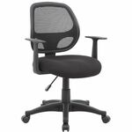 Boss Commercial Grade Mesh Task Chair w/T-Arms - High Density Foam (HDF) Seat Material - Mesh Back Material - 5-star Base - Black - Mesh, Fabric - Armrest - 1 Each BOP606