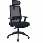 Boss Mesh Chair with Headrest - Molded Foam Seat Material - Mesh Back Material - 5-star Base - Black - Mesh, Fabric - Armrest - 1 Each BOP6036HR