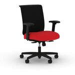 HON Convergence Synchro Tilt Task Chair - Black Back Color - Mesh Back Material - 5-star Base - Red - Armrest - 1 Each HONCMY1ACU67
