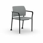 HON Accommodate Fixed Arms Guest Chair - Steel Frame Material - Four-legged Base - Gray - Vinyl - Armrest - 2 / Carton HONSGS6FBSX39CB