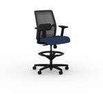 HON Ignition ReActiv Low-Back Task Stool - Charcoal Back Color - Low Back - Blue - 1 Each HONTSR0A0S04BST
