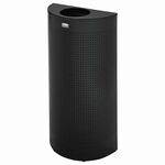 Rubbermaid Commercial Half Round Metallic Waste Receptacle - Open Top - 12 gal Capacity - Half-round - For Indoor, Commercial - Fire Resistant - Perforated, Fire-Safe - 32" Height x 18" Width x 9" Depth - Steel - Textured Black - 1 Each RCPSH12EPLTBK