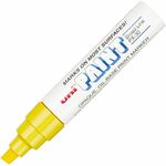 uniball PX-30 uni-Paint Broad-Line Markers - Broad, Bullet, 8 mm, Chisel Marker Point - Yellow Ink - Oil Based - White Metal, Aluminum Barrel - Acrylic Tip - Multipurpose - 1 Each UBC63735EA