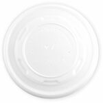 Vegware Flat Hot Lids for Soup Containers - Round - 4.5" Diameter - Crystallized Polylactic Acid (CPLA) - Off White - 500 / Carton VEGVLID115S