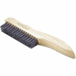 SKILCRAFT&reg; Stainless Steel Brush - Stainless Steel Bristle - 10.5" Overall Length - Tan Plastic Handle - 1 Each NSN2691259