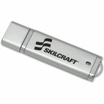 SKILCRAFT&reg; USB Flash Drive - 8 GB - USB 1.1, USB 2.0 - 30 MB/s Read Speed - 25 MB/s Write Speed - Silver - 1 Each NSN5584985