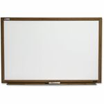 SKILCRAFT&reg; Oak Wood Frame Dry-erase Whiteboard - White Melamine Surface - Oak Oak Wood Frame - Smooth Writing, Durable, Non-magnetic, Dent Resistant, Easy to Clean, Marker Tray - 1 Each NSN6305156