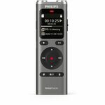 Philips VoiceTracer DVT2075 Digital Voice Recorder - [Built-in] Microphone, Speaker - 128 GB Flash Memory - microSD Supported - WAV, PCM, MP3 - High Quality - USB - Headphone - Microphone PSPDVT2075