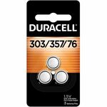 Duracell 303/357 Silver Oxide Button Batteries - For Watch, Calculator, Medical Equipment, Portable Electronics - 357/303, Button Cell - 1.5 V - 3 / Pack DURDU3033573