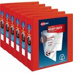 Avery&reg; One Touch Heavy-Duty View Binder - 2" Binder Capacity - 540 Sheet Capacity - 2 4/5" Spine Width - 2" Ring - Fastener: D-Ring - Pocket: 4, Internal - Linen pattern - Red - Recycled - Heavy Duty, One Touch Ring, Long Lasting, Tear Resistant, Spli AVE79225CT
