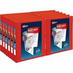 Avery&reg; One Touch Heavy-Duty View Binder - 1" Binder Capacity - 275 Sheet Capacity - 1 2/5" Spine Width - 1" Ring - Fastener: D-Ring - Pocket: 4, Internal - Linen pattern - Red - Recycled - One Touch Ring, Heavy Duty, Long Lasting, Tear Resistant, Spli AVE79170CT