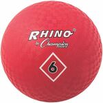 Champion Sports Playground Ball, Red, 6" D - 6" - Nylon - Red - 1  Each CSIPG6RD