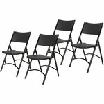National Public Seating 600 Series Folding Chairs - Black Seat Color - Plastic Seat Material - Black Back Color - Plastic Back Material - Black Frame Color - Tubular Steel, Metal Frame Material - Black - Plastic, Resin - 4 / Carton NPS610