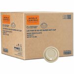 World Centric Compostable Fiber Sip Lids for Hot Cups - Plant Fiber - Natural - 50 Lids/Pack - 20 / Carton WORCULFB12GNLF