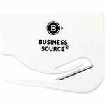 Business Source Hand Letter Opener - Concealed Steel Blade - Handheld - White - Compact, Durable, Portable - 3 / Pack BSN31803