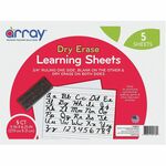 Array 2-Sided Dry-Erase Learning Sheets - White Sheet Color - 11" Length x 8 1/4" Width - Non-adhesive, Ruled, Wipeable, Recyclable - 5 / Pack DIXPLB8511