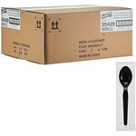 Genuine Joe Disposable Polystyrene Cutlery - Spoon - Spoon - Food, Cafeteria, Breakroom - Disposable - Polystyrene - Black - 1 Carton GJO30429