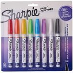 Sharpie Oil-Based Paint Markers - Erasable - Assorted Ink - Oil Based - School, Project, Glass - 8 / Pack SAN2144007