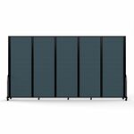 Screenflex Portable Partitions Full Motion Room Dividers - 5 Panels - 14.1 ft Width x 90" Height - Steel Frame - Fabric, Polyester - Blue - 1 Each SCXFSH765BDB