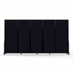 Screenflex Portable Partitions Full Motion Room Dividers - 5 Panels - 14.1 ft Width x 90" Height - Steel Frame - Fabric, Polyester - Black - 1 Each SCXFSH765BDX