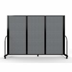 Screenflex Portable Partitions Full Motion Room Dividers - 3 Panels - 103" Width x 72" Height - Steel Frame - Fabric, Polyester - Stone - 1 Each SCXFSH603BDG